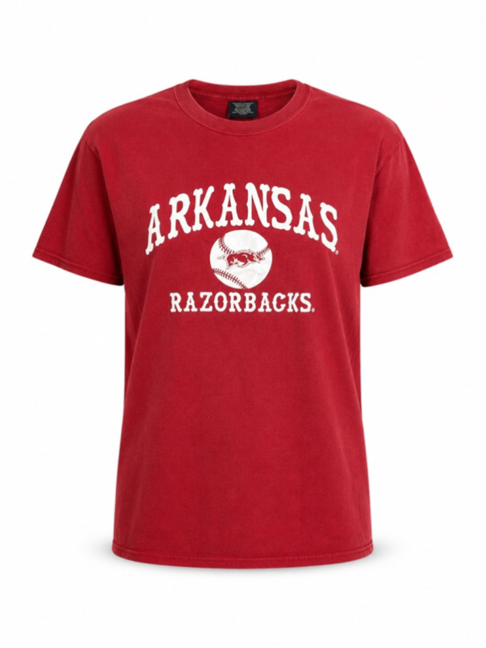 Vintage 90s Arkansas Razorbacks Baseball T-Shirt Red MV Sport Sz L NCAA College